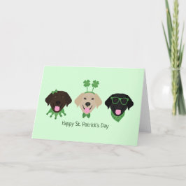 Cartão De Festividades Feliz Dia de São Patrício Labrador Retriever Dogs