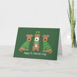 Cartão De Festividades Feliz Dia de São Patrício para os Cães Welsh Wire 