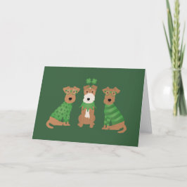 Cartão De Festividades Feliz Dia de São Patrício para os Cães Welsh Wire 
