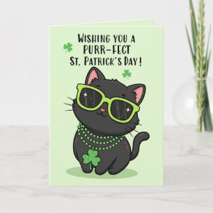 Cartão De Festividades Feliz Dia de São Patrício para qualquer gatinho fo
