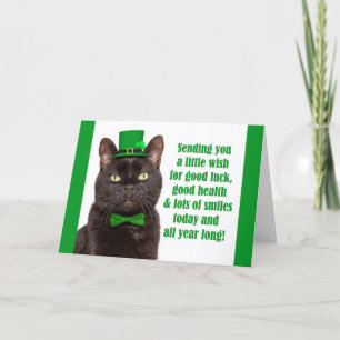 Cartão De Festividades Feliz Dia de São Patrício para qualquer Gatinho Pr