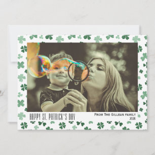 Cartão De Festividades Feliz dia de São Patrício Shamrocks família 1 foto
