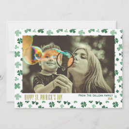 Cartão De Festividades Feliz dia de São Patrício Shamrocks família 1 foto