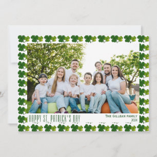 Cartão De Festividades Feliz dia de São Patrício Shamrocks família 1 foto