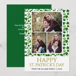 Cartão De Festividades Feliz dia de São Patrício Shamrocks família 3 foto