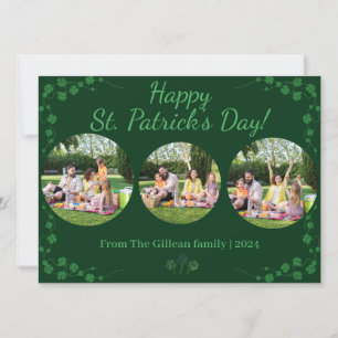 Cartão De Festividades Feliz dia de São Patrício Shamrocks família 3 foto