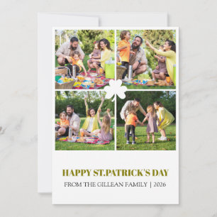 Cartão De Festividades Feliz dia de São Patrício Trevos família 4 foto