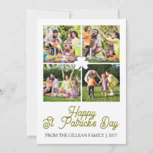 Cartão De Festividades Feliz dia de São Patrício Trevos família 4 foto