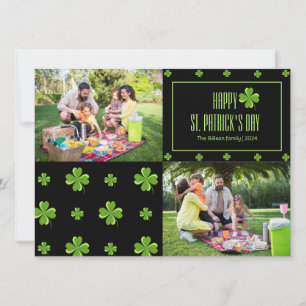 Cartão De Festividades Feliz dia de São Patrício Trevos família Duas foto