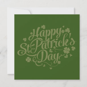Cartão De Festividades Feliz Dia de São Patrício / Vazio Shamrock Saudaçõ