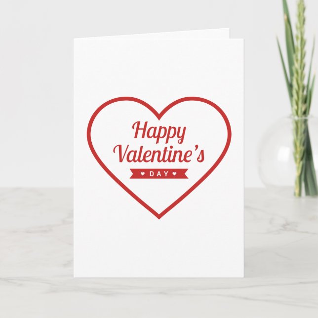 Cartão De Festividades Feliz Dia de São Valentim Coração (Frente)