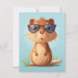 Cartão De Festividades Feliz Dia do Groundhog Cute Colorido Woodchuck
