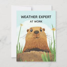 Cartão De Festividades Feliz Dia do Groundhog Cute Colorido Woodchuck 