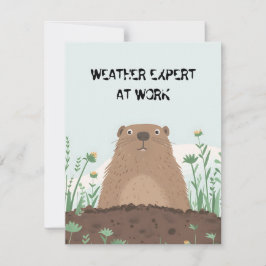 Cartão De Festividades Feliz Dia do Groundhog Cute Colorido Woodchuck