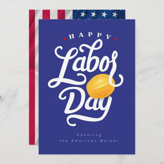 Cartão De Festividades Feliz Dia do Trabalho (Frente/Verso)