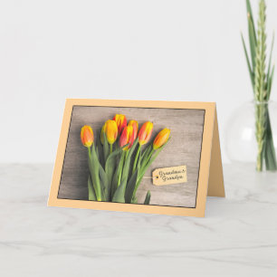 Cartão De Festividades Feliz Dia dos Avós Vovó Vovô Tulipes