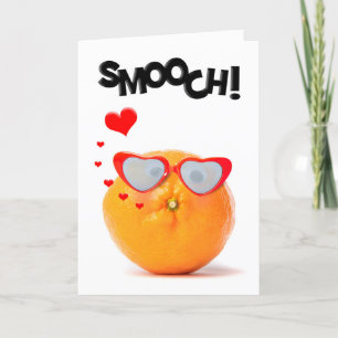 Cartão De Festividades Feliz Dia dos Namorados Beijo Laranja que Faz a Bo
