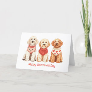 Cartão De Festividades Feliz Dia dos Namorados Cachorros Dourados