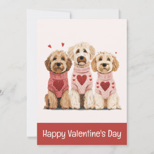 Cartão De Festividades Feliz Dia dos Namorados Cachorros Dourados