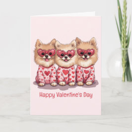 Cartão De Festividades Feliz Dia dos Namorados Cachorros Pomerânia