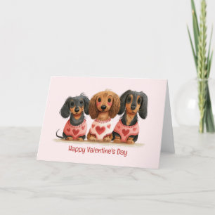 Cartão De Festividades Feliz Dia dos Namorados Cães Dachshund