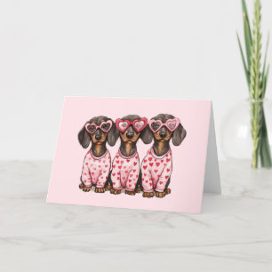 Cartão De Festividades Feliz Dia dos Namorados Cães Dachshund