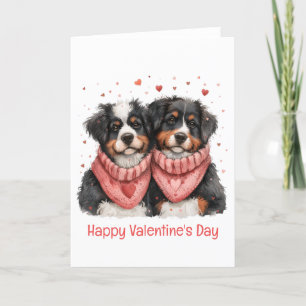 Cartão De Festividades Feliz Dia dos Namorados Cães de Montanha Berneses