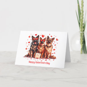 Cartão De Festividades Feliz dia dos namorados - Cães German shepherd