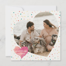Cartão De Festividades Feliz Dia dos Namorados com Foto em Coração Modern