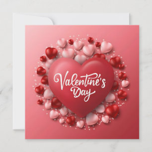 Cartão De Festividades Feliz Dia dos Namorados Coração Vermelho Amor
