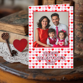 Cartão De Festividades Feliz Dia dos Namorados Corações com Foto e Texto