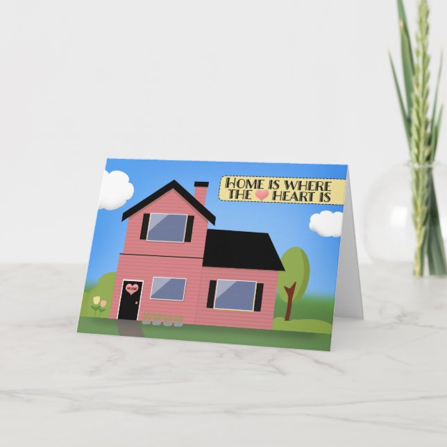 Cartão De Festividades Feliz Dia dos Namorados Da Casa Rosa Do Realtor (Frente)