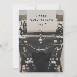 Cartão De Festividades Feliz dia dos namorados de dactilografia do gato -