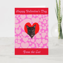 Cartão De Festividades Feliz dia dos namorados do gato (gato preto)