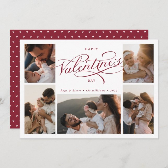 Cartão De Festividades Feliz Dia dos Namorados Fotografia Colagem (Frente/Verso)