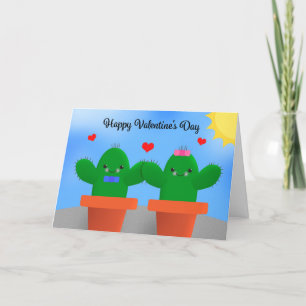 Cartão De Festividades Feliz Dia dos Namorados Ilustração de Cactus Humor