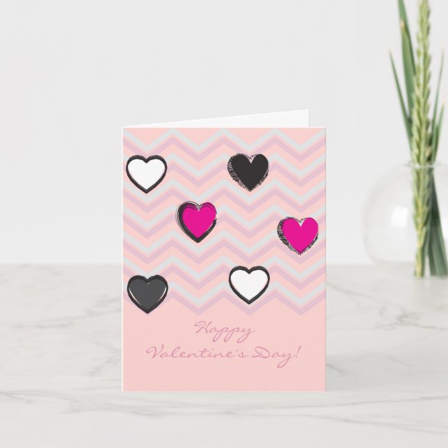 Cartão De Festividades Feliz Dia dos Namorados Linda Saudação Elegante (Frente)