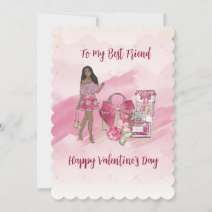 Cartão De Festividades Feliz Dia dos Namorados Mulher Negra Melhor Amiga