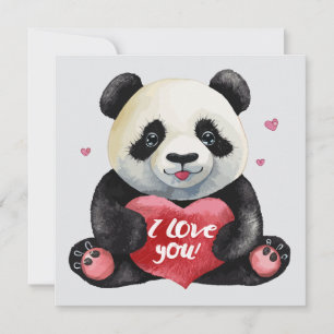 Cartão De Festividades Feliz Dia dos Namorados Panda