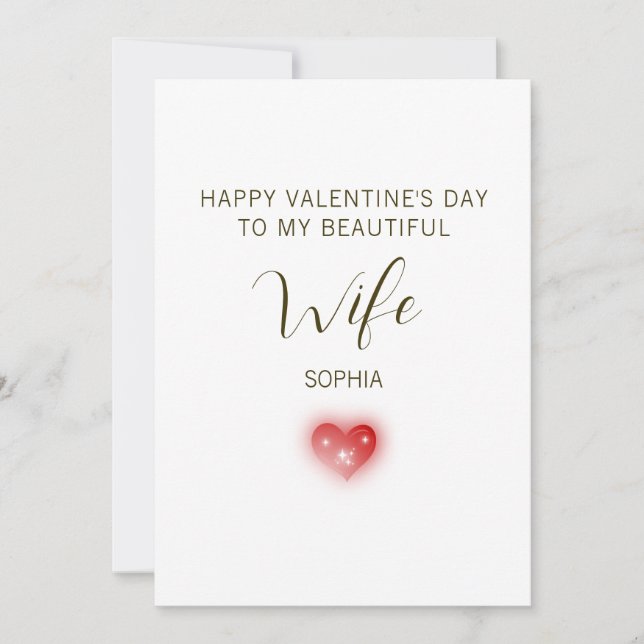 Cartão De Festividades Feliz Dia dos Namorados para Minha Esposa Linda (Frente)