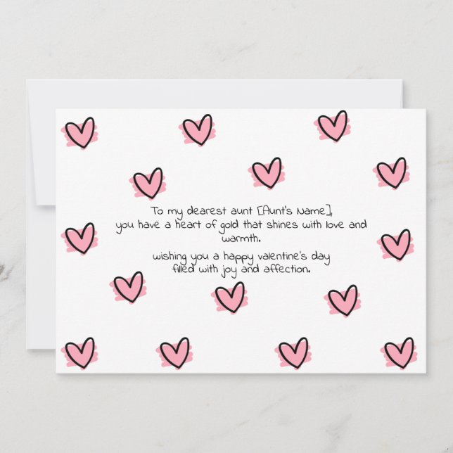 Cartão De Festividades Feliz Dia Dos Namorados Para Minha Tia (Frente)
