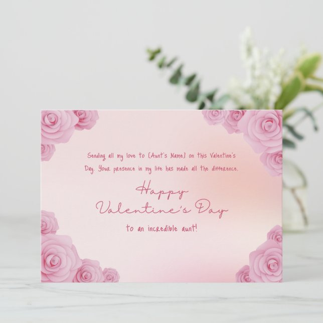 Cartão De Festividades Feliz Dia Dos Namorados Para Minha Tia (Em pé/Frente)