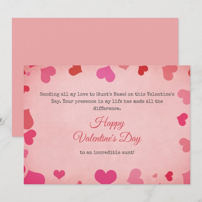 Cartão De Festividades Feliz Dia Dos Namorados Para Minha Tia (Frente/Verso)