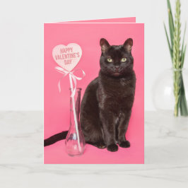 Cartão De Festividades Feliz Dia dos Namorados Para Qualquer Gato Negro G