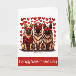Cartão De Festividades Feliz Dia dos Namorados Pastores Alemães