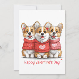 Cartão De Festividades Feliz Dia dos Namorados Pembroke Galsh Corgi Cães
