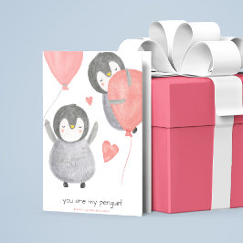 Cartão De Festividades Feliz Dia dos Namorados Pinguins