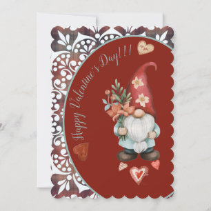 Cartão De Festividades Feliz Dia dos Namorados - Placa Plana dos Gnomos E