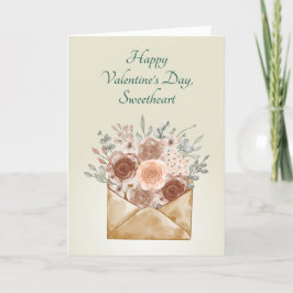 Cartão De Festividades "Feliz Dia dos Namorados, Querido" Elegante Floral