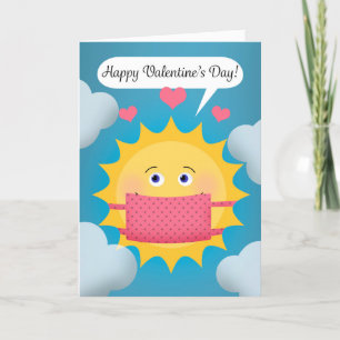 Cartão De Festividades Feliz Dia dos Namorados Sunshine na Máscara Facial